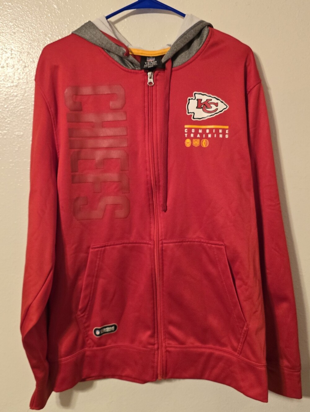 Authentic Men's NFL Team Apparel Kansas City Chiefs "Combine Training" full-zip